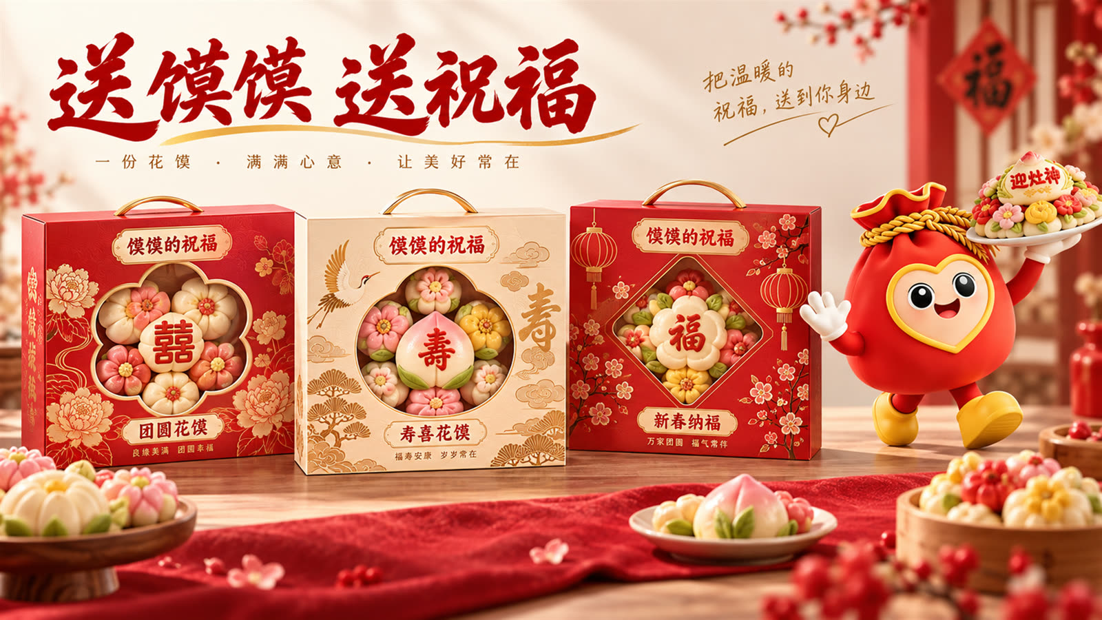 馍馍的祝福·馍馍装进祝福礼盒